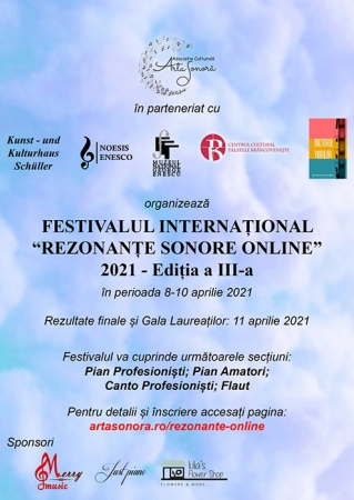 Recitalul online “Gala Laureaților Festivalului Internațional ”Rezonanțe Sonore Online” 2021, ediția a III-a”